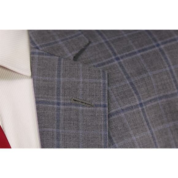 Brooks Brothers Regent BrooksCool Gray/Blue Windowpane 2-Btn Wool Suit 41R - Picture 5 of 12